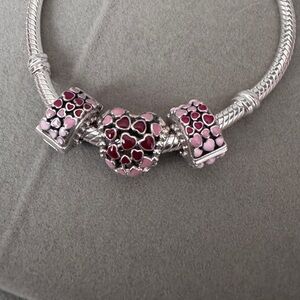 Pandora Bust of Love Heart Charm & 2 Clips Retired NWT